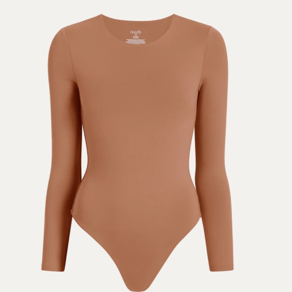 nuuds Tan Long Sleeve Bodysuit